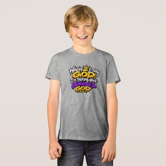 Als ik God zeg… Tri-Blend Shirt (Voorkant volledig)