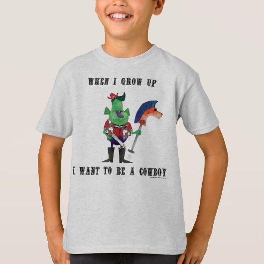 Als ik groot ben wil ik een cowboy zijn t-shirt (Voorkant)
