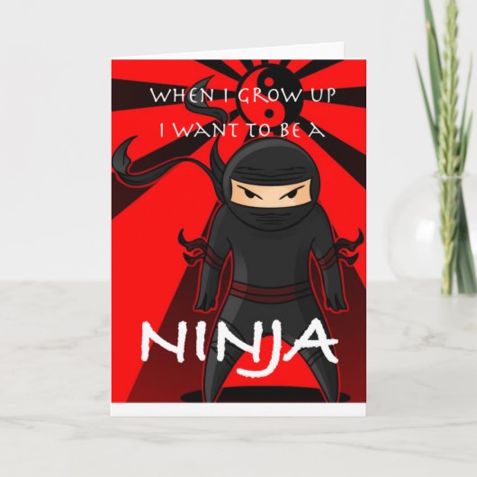 Als ik groot ben wil ik een Ninja worden Kaart (Voorkant)