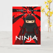 Als ik groot ben wil ik een Ninja worden Kaart (Gele Bloem)