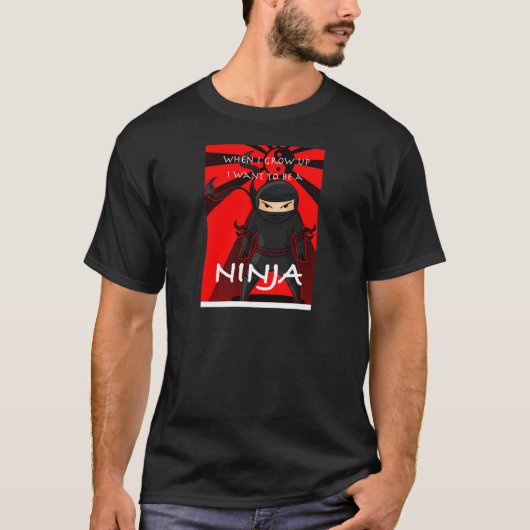 Als ik groot ben wil ik een Ninja worden T-shirt (Voorkant)