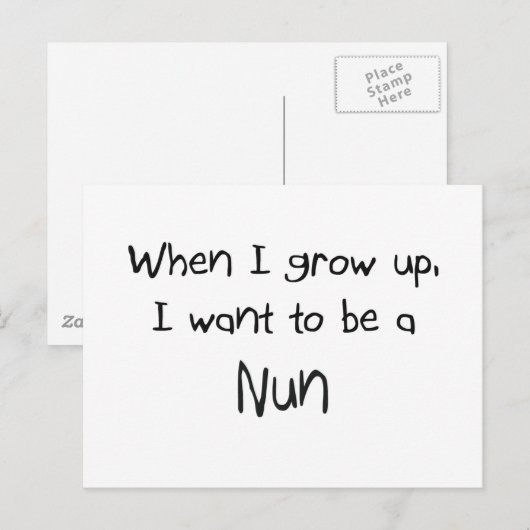 Als ik groot ben wil ik een non worden briefkaart (Voorkant / Achterkant)