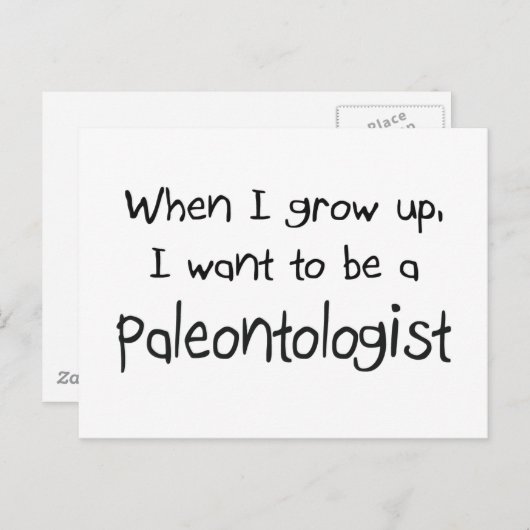 Als ik groot ben wil ik een paleontoloog worden briefkaart (Voorkant / Achterkant)