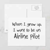 Als ik groot ben, wil ik een piloot worden briefkaart (Voorkant / Achterkant)