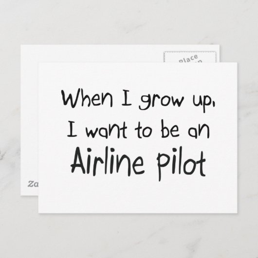 Als ik groot ben, wil ik een piloot worden briefkaart (Voorkant / Achterkant)