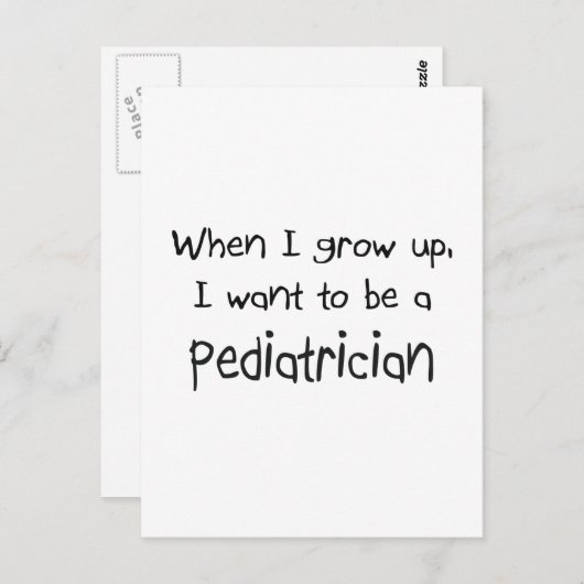 Als ik groot ben wil ik kinderarts worden briefkaart (Voorkant / Achterkant)