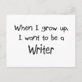 Als ik groot ben, wil ik schrijver worden briefkaart (Voorkant)
