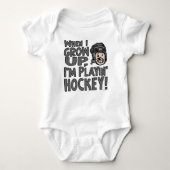 Als ik groot word, speel ik Hockey Black Helmet Romper (Voorkant)