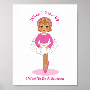 Als ik groot word wil ik een ballerina worden poster