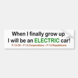 Als ik groot word, word ik een elektrische auto. bumpersticker
