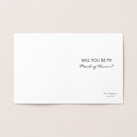 Als ik het beloof - grappig bruidsmeisje voorstel folie kaarten (Binnen)