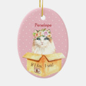 Als ik het goed vind, zit ik | MeisjesKat in een O Keramisch Ornament (Achterkant)