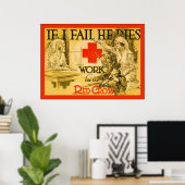 Als ik het mis, sterft hij ~ verpleegster WW1 Pos Poster (Thuiskantoor)