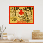 Als ik het mis, sterft hij ~ verpleegster WW1 Pos Poster (Keuken)