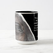 Als ik in de ogen van een dier kijk tweekleurige koffiemok (Center)