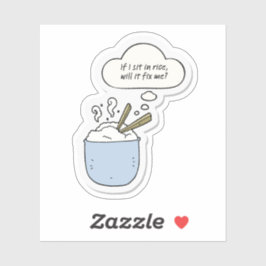 Als ik in rijst ga zitten, zal het me dan reparere sticker