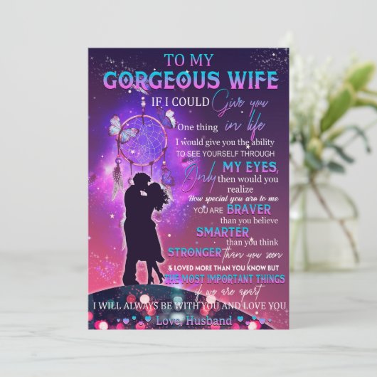 Als ik je 1 ding in het leven kon geven Echtgenoot Kaart (Staand voorkant)