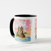 Als ik je laf, barst je mijn Cartoon vulkaan uit Mok (Voorkant links)