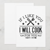 Als ik je leuk vind, zal ik voor je zorgen. bedankkaart (Voorkant / Achterkant)