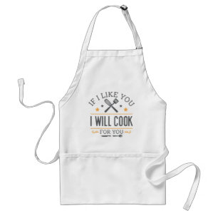 Als ik je leuk vind, zal ik voor je zorgen. standaard schort