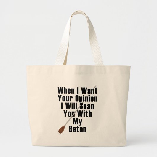 Als ik je mening wil... grote tote bag (Voorkant)