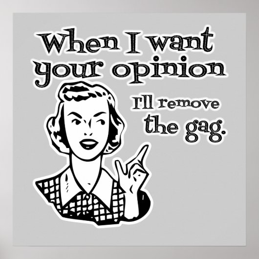 Als ik je mening wil, zal ik de tas verwijderen poster (Voorkant)