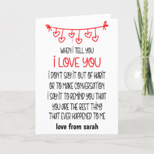Als ik je vertel dat ik van je hou feestdagen kaart