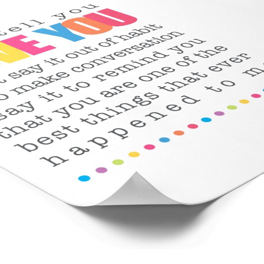 Als ik je vertel dat ik van je Poster hou (Hoek)