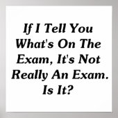 Als ik je vertel wat er op het examen staat poster (Voorkant)