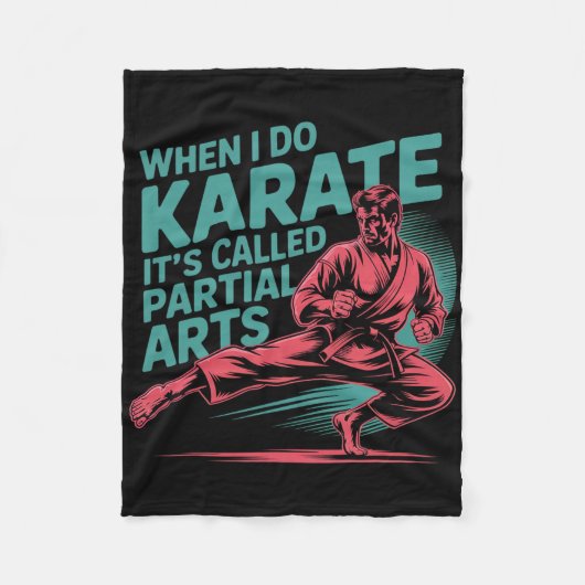 Als ik karate doe, heet het Gedeeltelijke Kunst Am Fleece Deken (Voorkant)