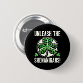 Als ik kattenkwaad uithaal Leopard Shamrock Vrouwe Ronde Button 5,7 Cm (Voorkant /achterkant)