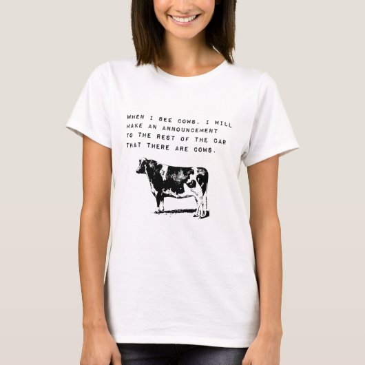 Als ik Koeien zie, grappig Boerderij T-shirt (Voorkant)