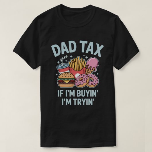 Als ik koop, probeer ik fastfood | Grappige vader T-shirt (Design voorkant)