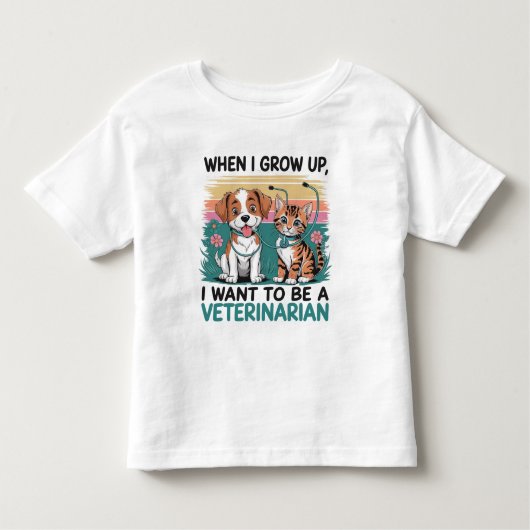 Als ik later groot ben wil ik dierenarts T-shirt w (Voorkant)
