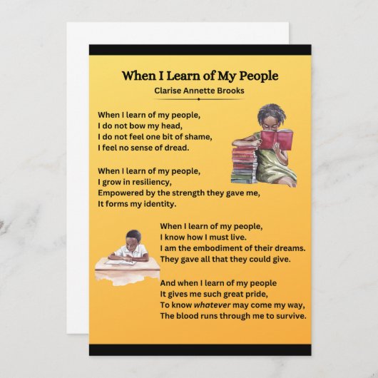 ALS IK LEER VAN MIJN MENSEN - FLAT GIFT KAART (Voorkant / Achterkant)