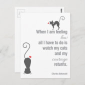 Als ik me laag voel - Bukowski - inspirerend Briefkaart (Voorkant / Achterkant)