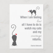 Als ik me laag voel - Bukowski - inspirerend Briefkaart (Voorkant)