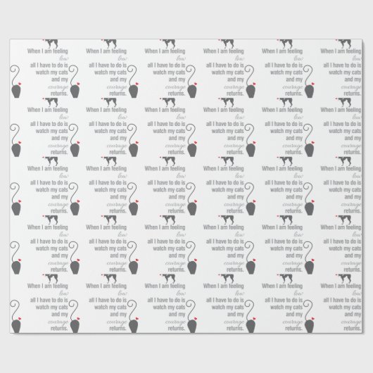 Als ik me laag voel - Bukowski - inspirerend Cadeaupapier (Vlak)