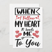 Als ik mijn hart volg Valentijnsdag Holiday Kaart (Voorkant / Achterkant)