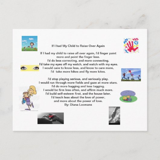 Als ik mijn kinderen weer zou kunnen opvoeden feestdagenkaart (Voorkant)