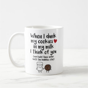 Als ik mijn koekjes in melk doop, denk ik aan jou koffiemok