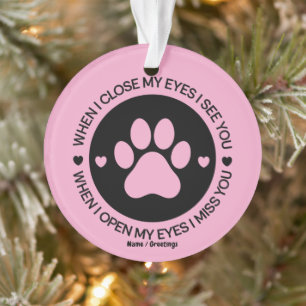 Als ik mijn ogen sluit zie ik jou liefdescitaat ornament
