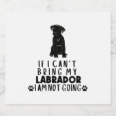 Als ik mijn zwarte labrador hond niet kan meenemen sparkling wijnetiket (Enkel label)