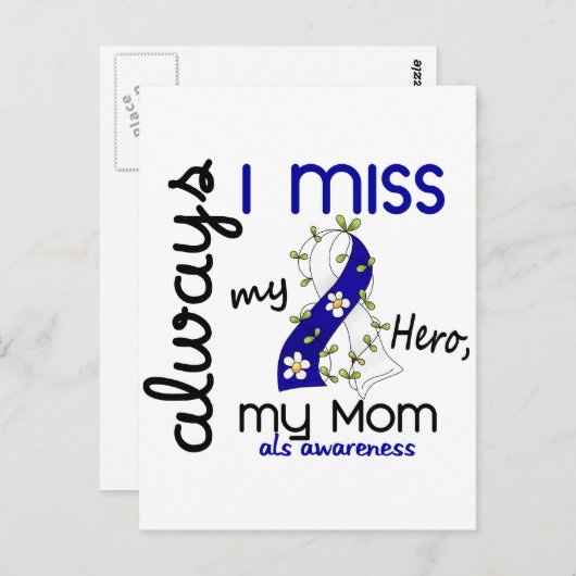 ALS Ik mis altijd mijn moeder 3 Briefkaart (Voorkant / Achterkant)