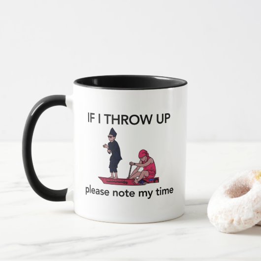Als ik moet overgeven, noteer dan mijn roeitijd M Mok (Met donut)
