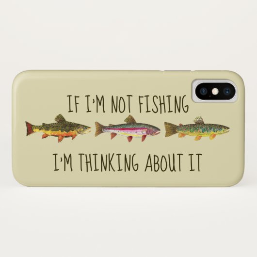 Als ik niet aan het vissen ben... Grappige forelvi Case-Mate iPhone Case (Achterkant (horizontaal))
