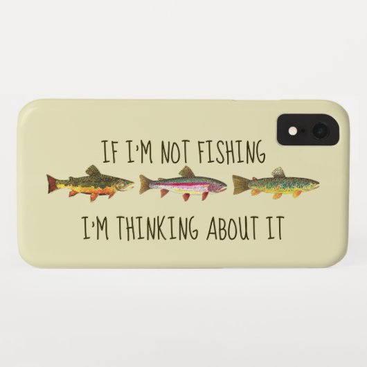 Als ik niet aan het vissen ben... Grappige forelvi Case-Mate iPhone Case (Achterkant (horizontaal))