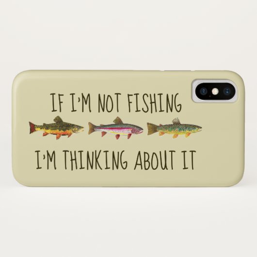 Als ik niet aan het vissen ben... Grappige forelvi Case-Mate iPhone Case (Achterkant (horizontaal))