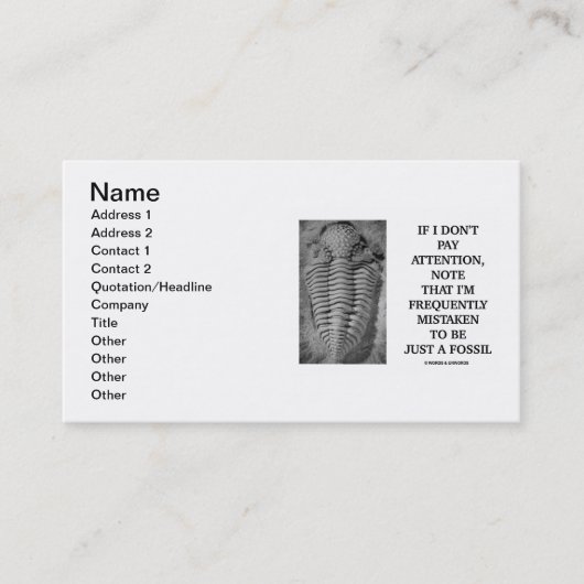 Als ik niet oplet, let dan vaak verkeerd op visitekaartje (Voorkant)