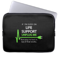 Als ik ooit op life support T Shirt Funny sarcasti